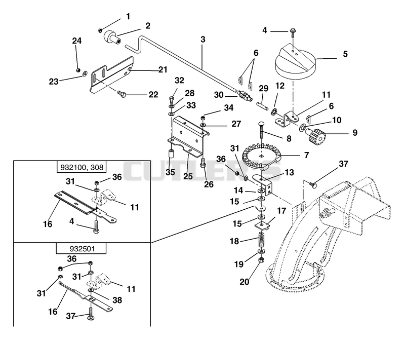 Discharge Chute Crank