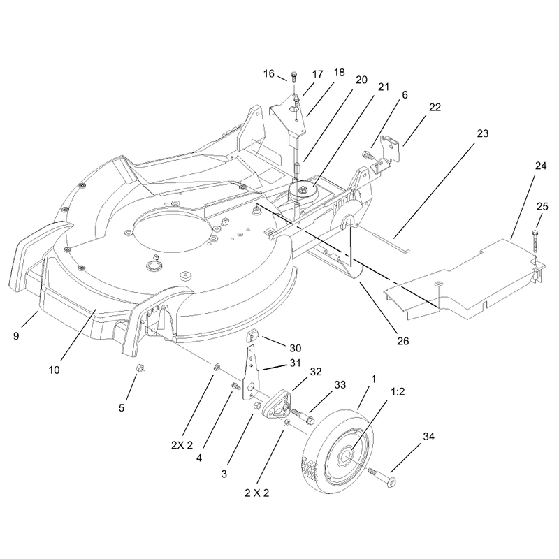 Deck and Wheel Assembly