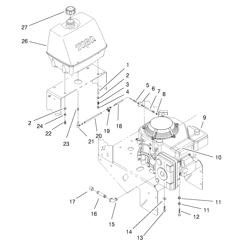Engine and Fuel System Assembly