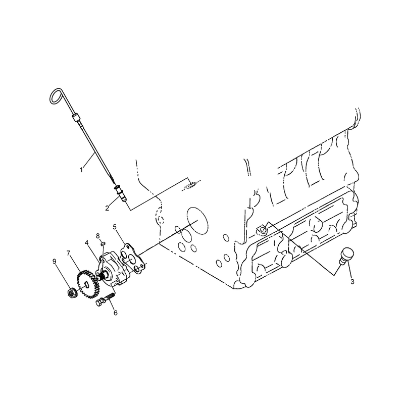 Dipstick Guide and Oil Pump Assembly