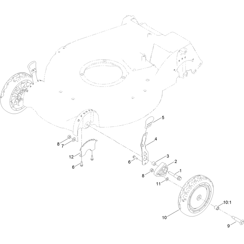 Front Wheel and Height of Cut Assembly