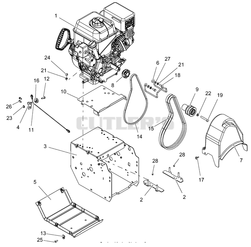Engine, Frame And Belt Drive