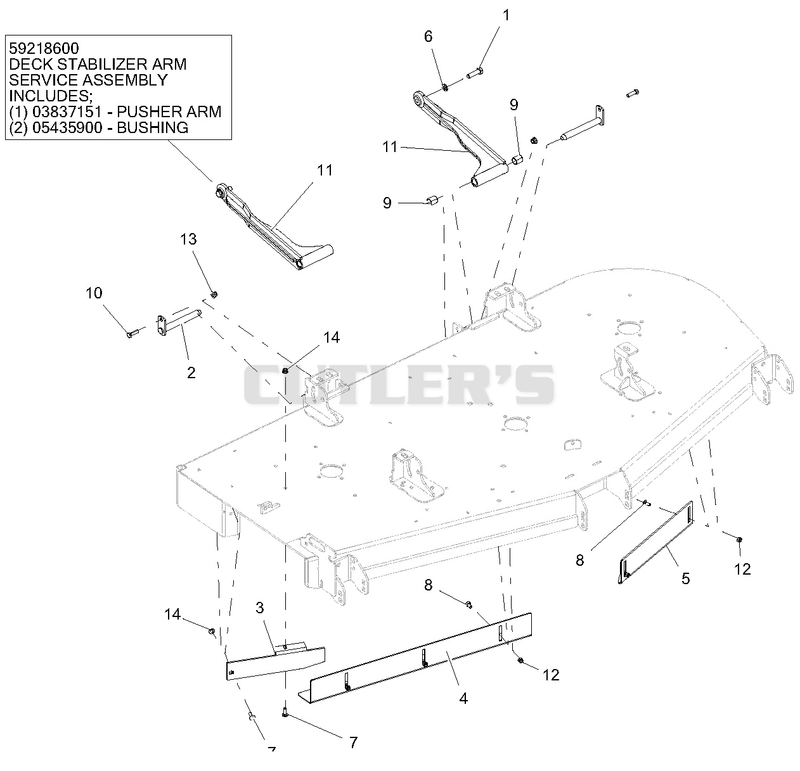 Stabilizer Arms And Baffles - 72-Inch Deck