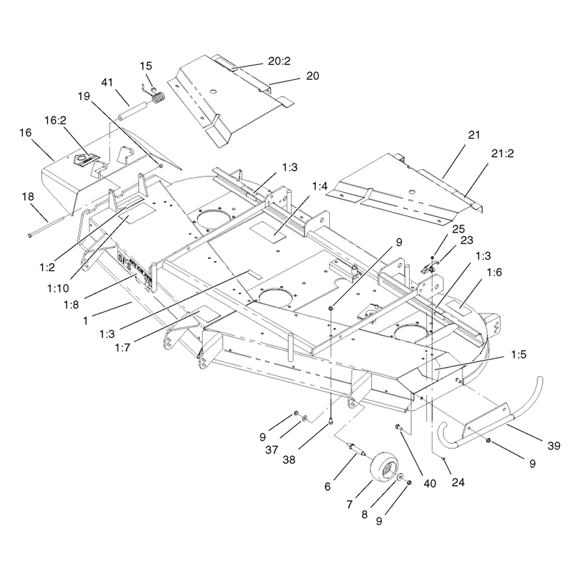 Deck Deflector and Roller Assembly