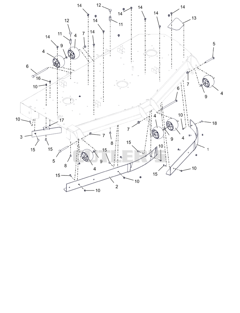 Anti-Scalp Wheels, Baffles, and Deck Stops - 72"