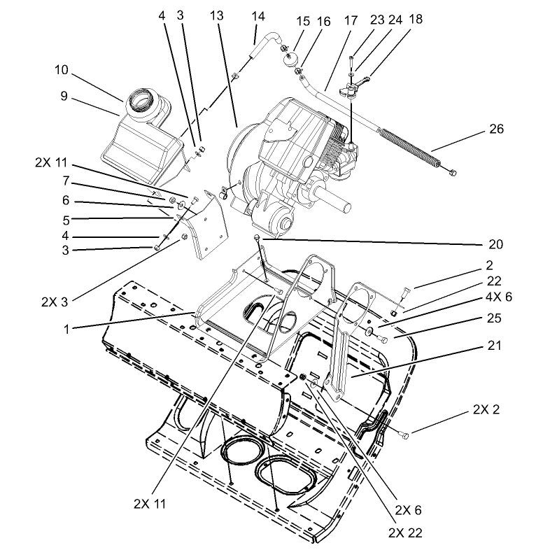 Engine and Frame Assembly