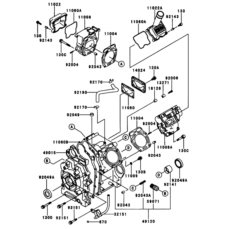 Cylindercrankcase Kawasaki Fd661d-S03