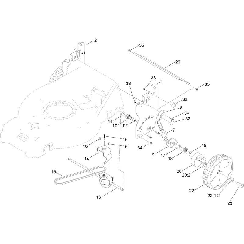 Rear Wheel and Height of Cut Assembly