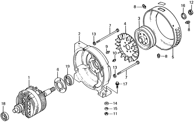 ROTOR@ALTERNATOR PULLEY  @FAN COVER