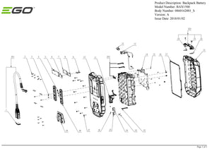 BAX1500 Backpack Battery Parts Diagram