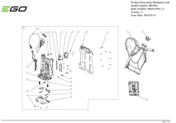 BH1001 PARTS DIAGRAM