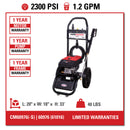 Simpson Clean Machine 2300 PSI 1.2 GPM Electric Pressure Washer (CM60976-S)