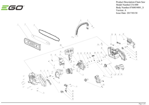 CS1400 (VERSION A) PARTS DIAGRAM