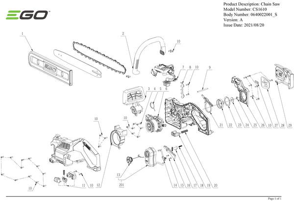 CS1610 PARTS DIAGRAM