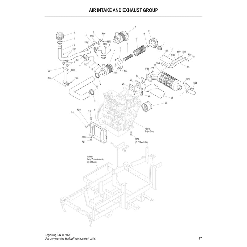 AIR INTAKE AND EXHAUST GROUP