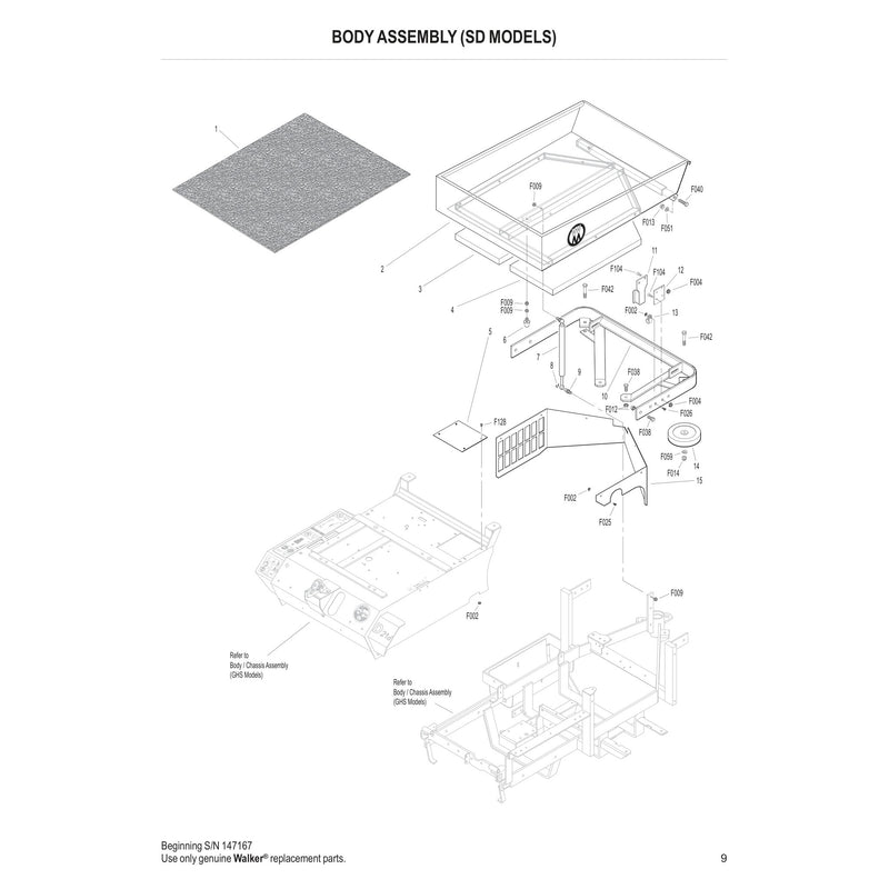 BODY ASSEMBLY SD MODELS
