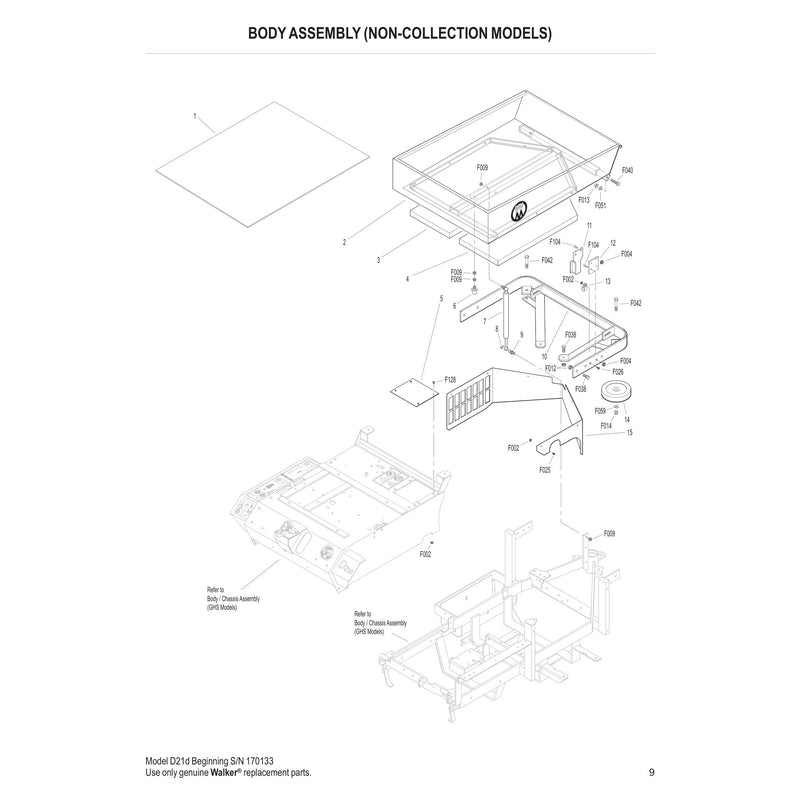 BODY ASSEMBLY NON COLLECTION MODELS