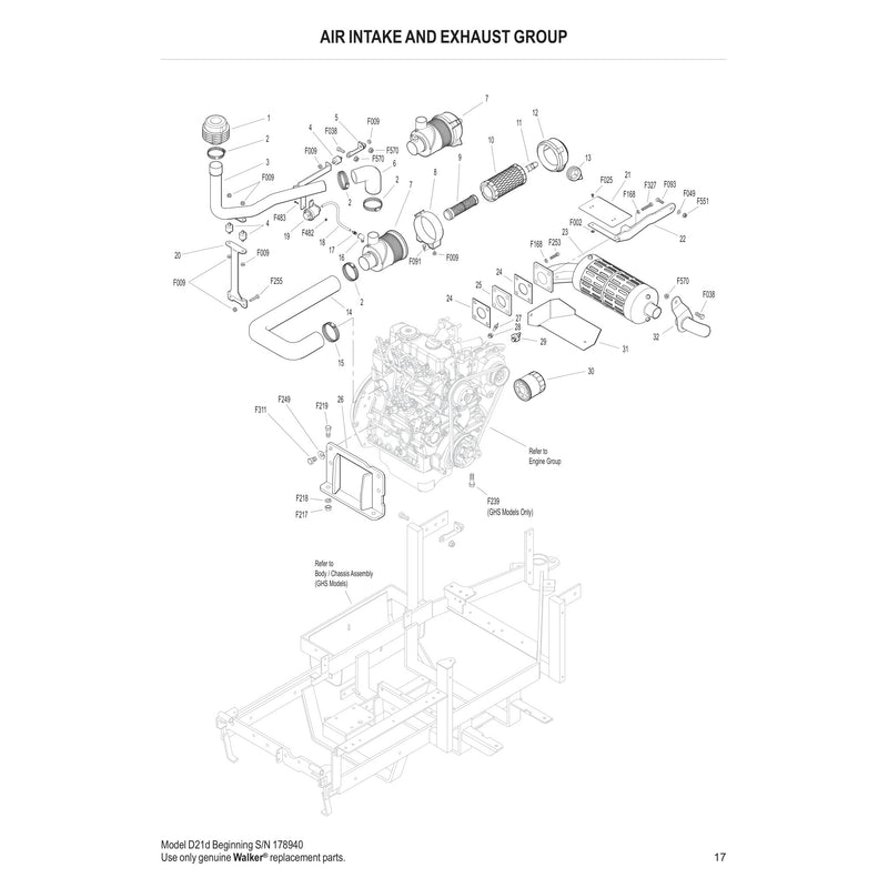 AIR INTAKE AND EXHAUST GROUP