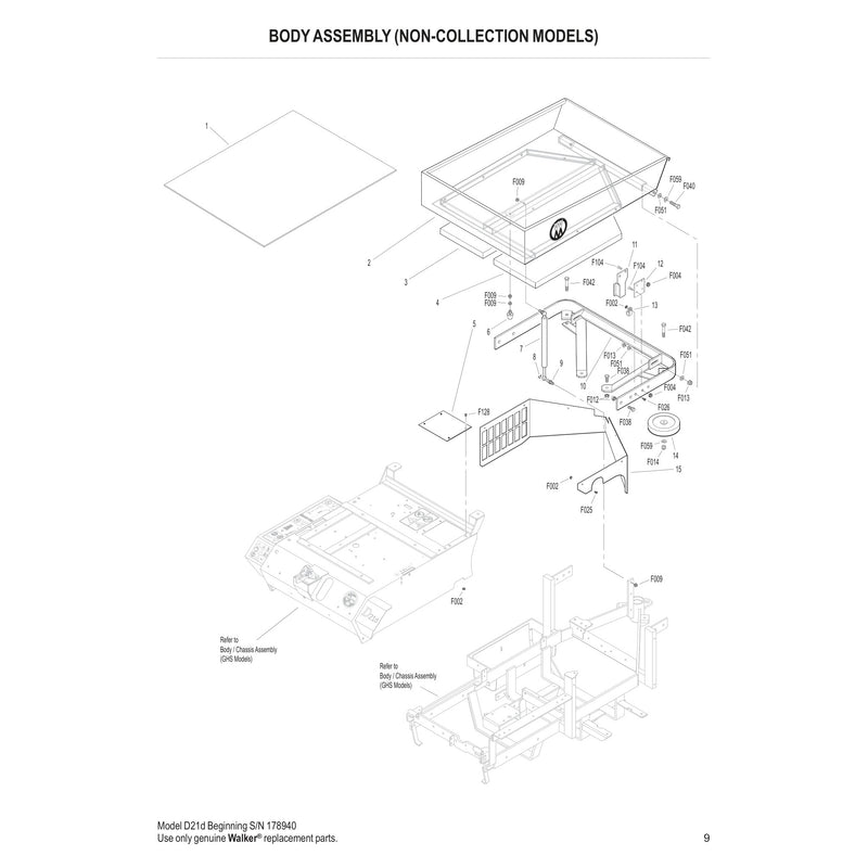 BODY ASSEMBLY NON COLLECTION MODELS
