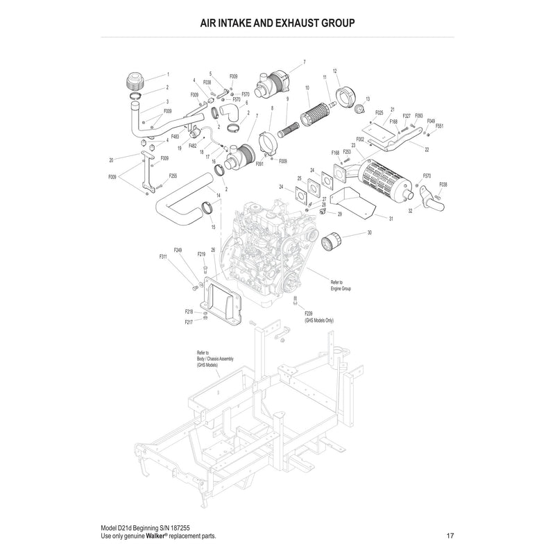 AIR INTAKE AND EXHAUST GROUP