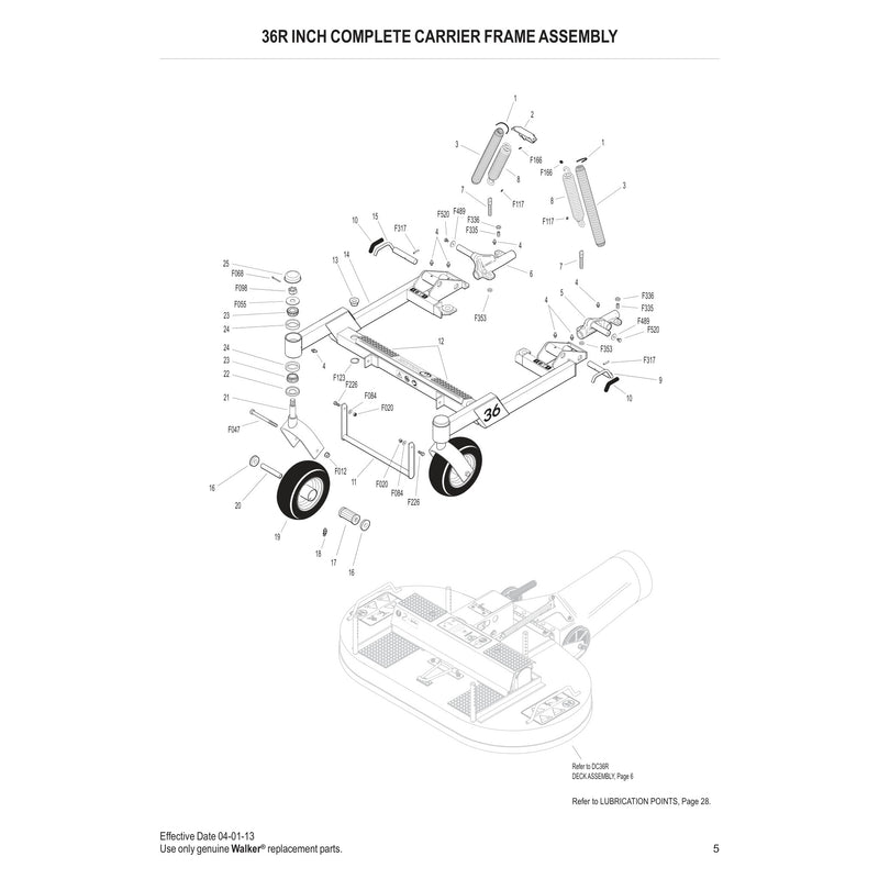 36R INCH COMPLETE CARRIER FRAME ASSEMBLY