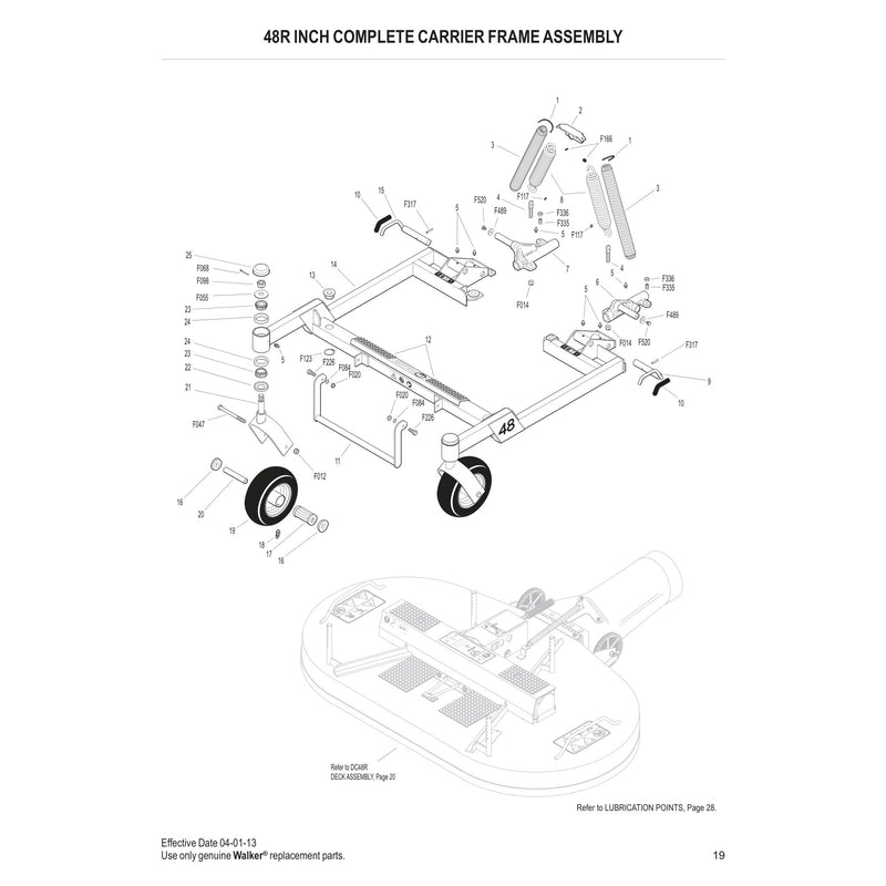 48R INCH COMPLETE CARRIER FRAME ASSEMBLY