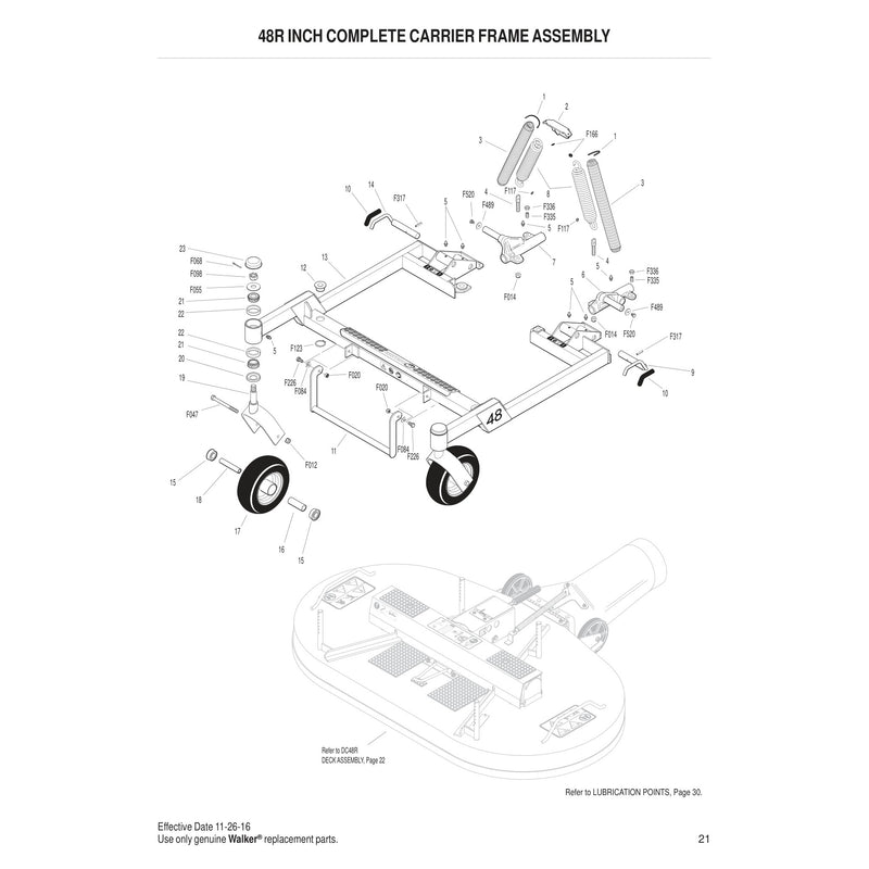 48R INCH COMPLETE CARRIER FRAME ASSEMBLY