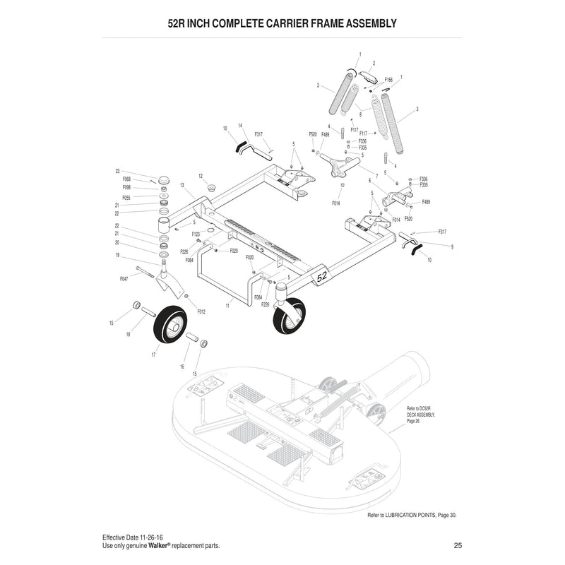 52R INCH COMPLETE CARRIER FRAME ASSEMBLY
