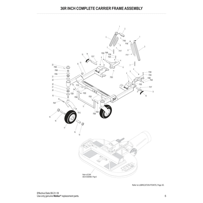 36R INCH COMPLETE CARRIER FRAME ASSEMBLY