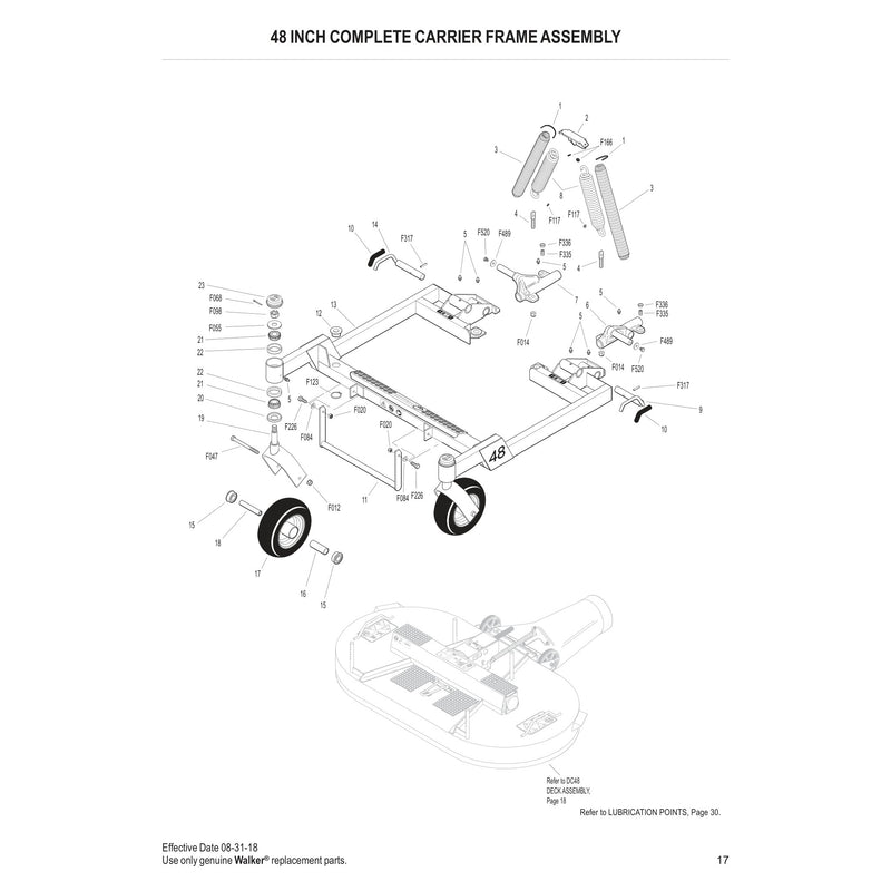 48 INCH COMPLETE CARRIER FRAME ASSEMBLY
