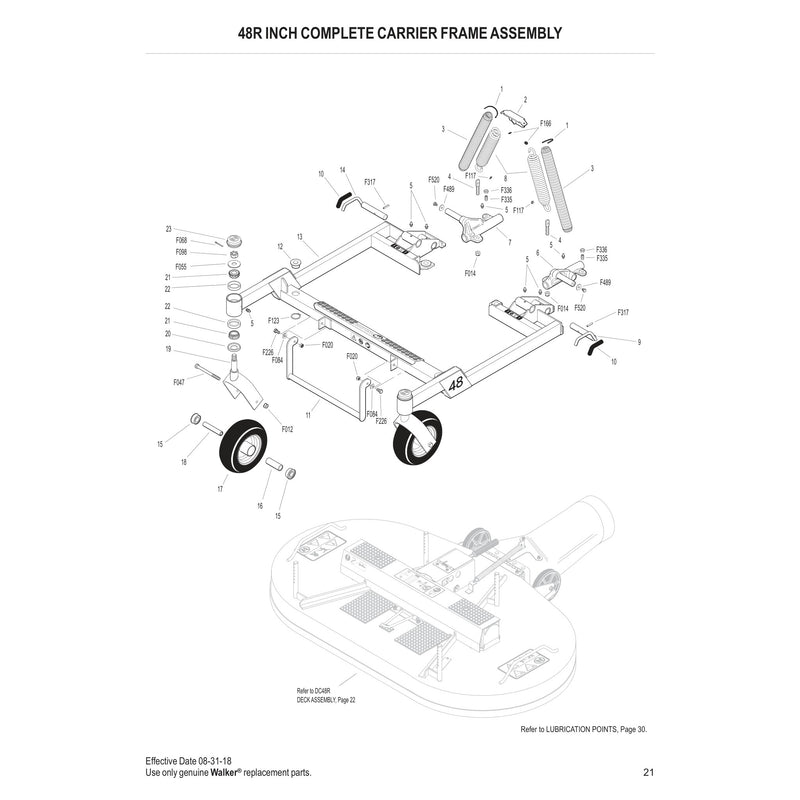 48R INCH COMPLETE CARRIER FRAME ASSEMBLY
