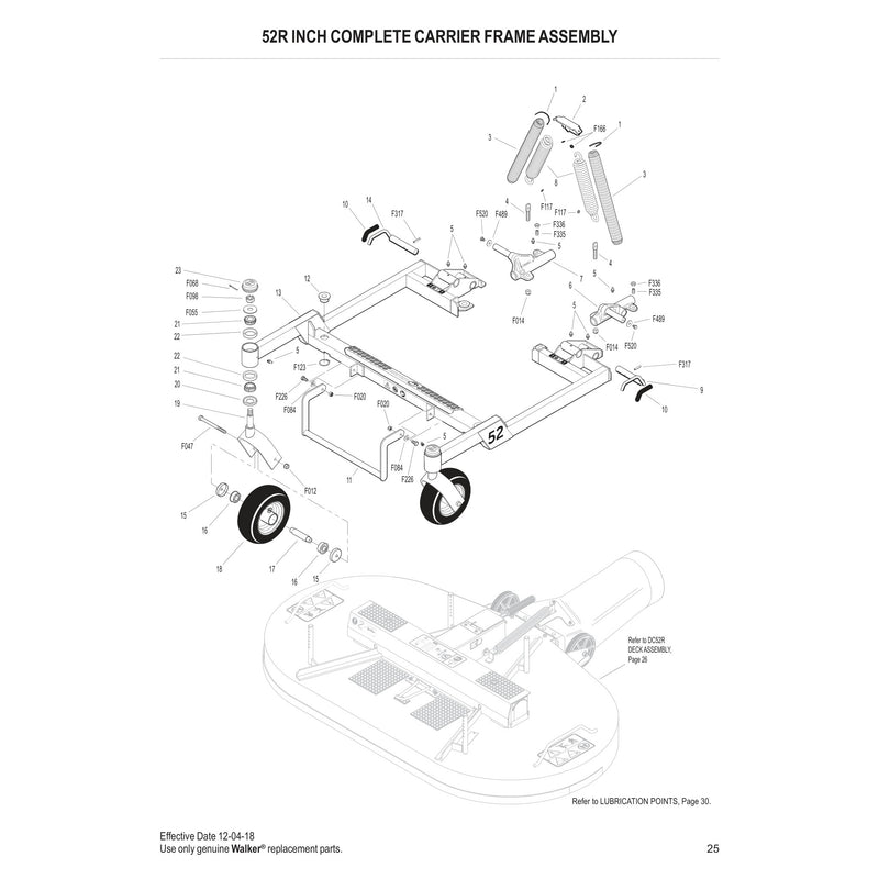 52R INCH COMPLETE CARRIER FRAME ASSEMBLY