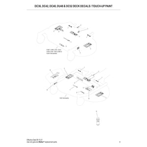 Walker Mowers DC and DU Collection Deck Parts Diagram (Serial # 202657 - 210345)