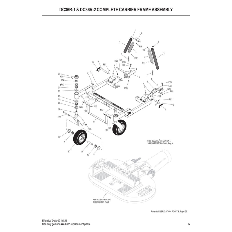 DC36R 1 DC36R 2 COMPLETE CARRIER FRAME ASSEMBLY