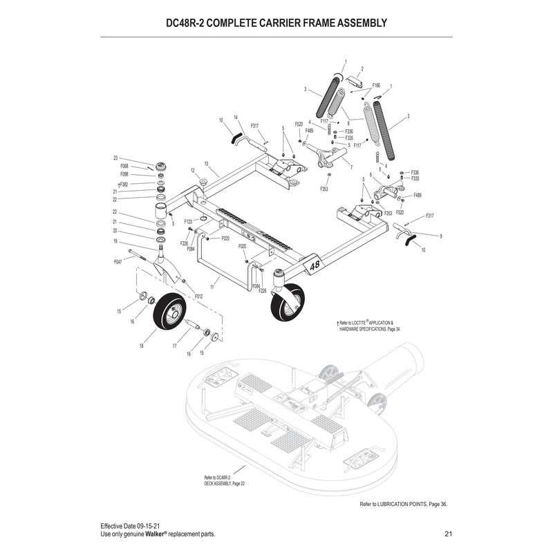 DC48R 2 COMPLETE CARRIER FRAME ASSEMBLY