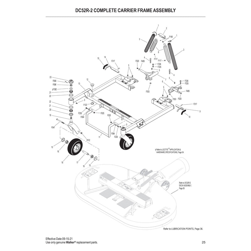 DC52R 2 COMPLETE CARRIER FRAME ASSEMBLY
