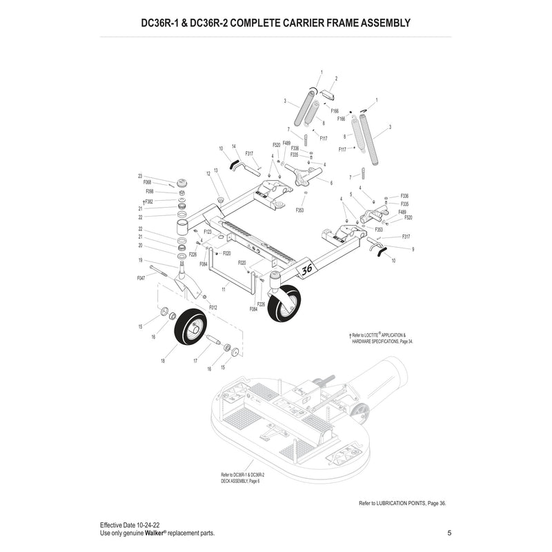 DC36R 1 DC36R 2 COMPLETE CARRIER FRAME ASSEMBLY