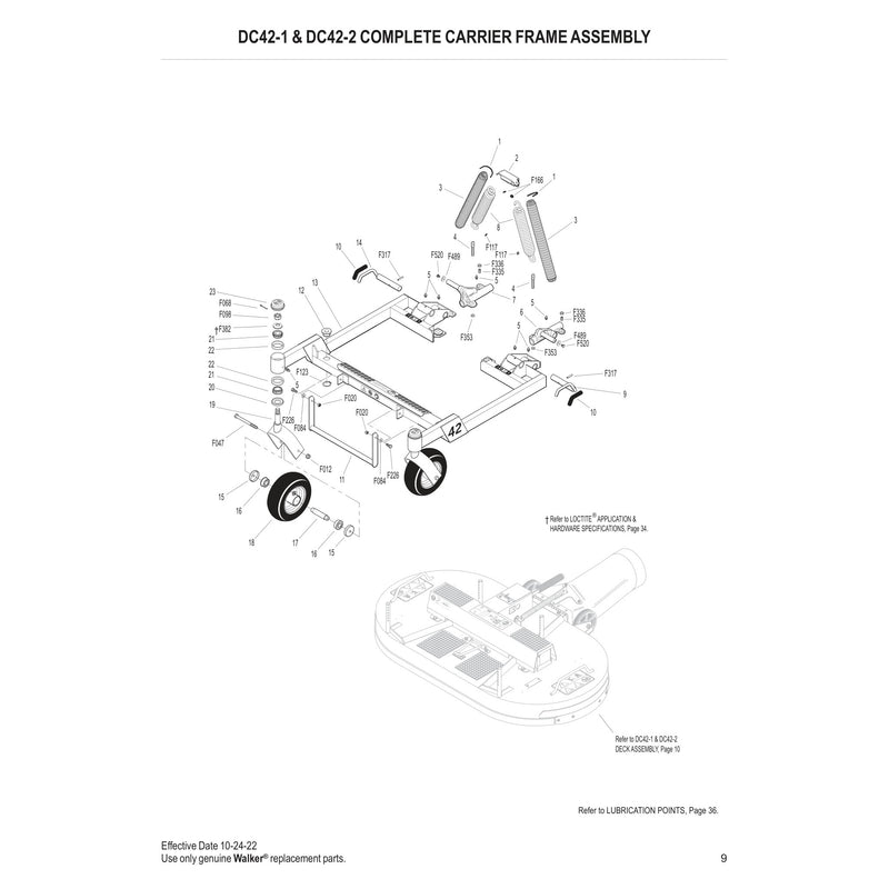 DC42 1 DC42 2 COMPLETE CARRIER FRAME ASSEMBLY