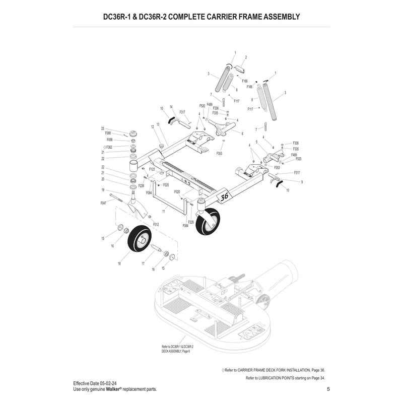 DC36R 1 DC36R 2 COMPLETE CARRIER FRAME ASSEMBLY
