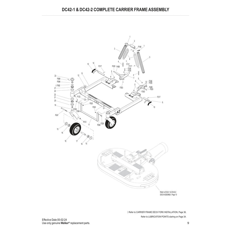 DC42 1 DC42 2 COMPLETE CARRIER FRAME ASSEMBLY