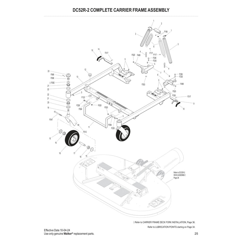 DC52R 2 COMPLETE CARRIER FRAME ASSEMBLY
