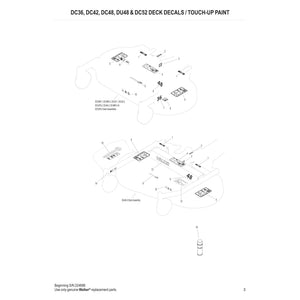 Walker Mowers DC and DU Collection Deck Parts Diagram (Serial # 224688 and on)