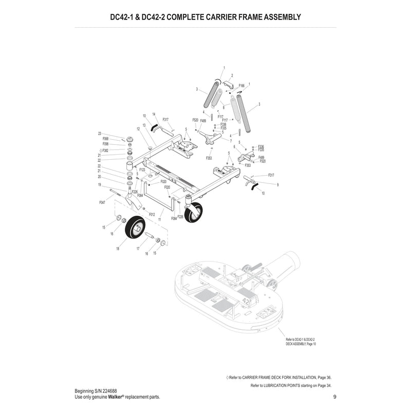 DC42 1 DC42 2 COMPLETE CARRIER FRAME ASSEMBLY