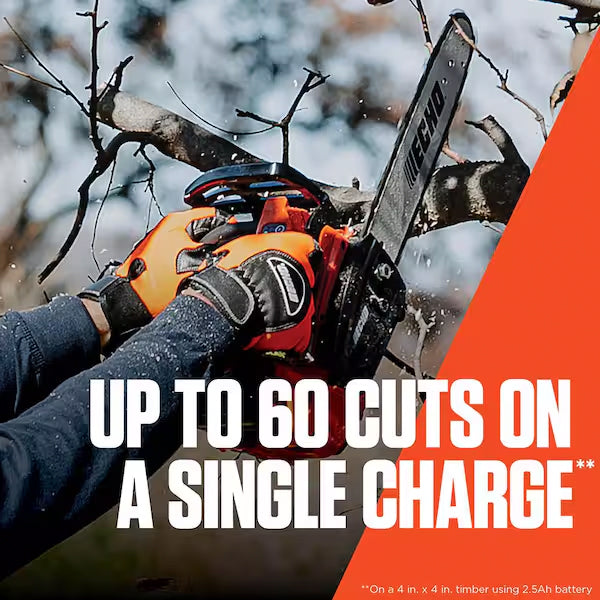 Echo DCS-2500T-12C1 56V 12 in. X Series Cordless Battery Top Handle Arborist Professional-Grade Chainsaw with 2.5Ah Battery and Charger