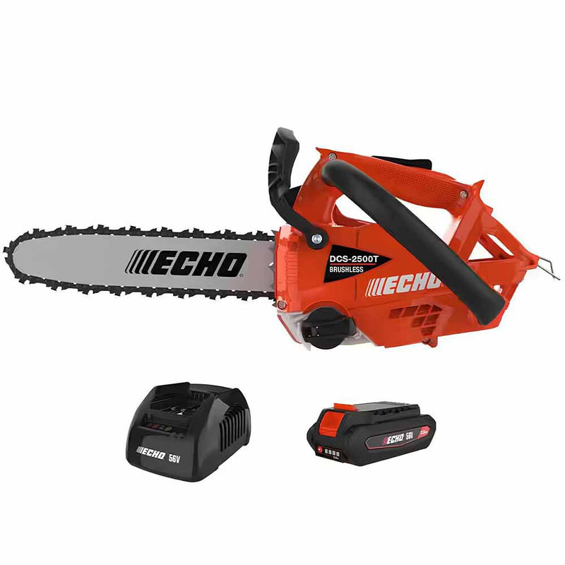 Echo DCS-2500T-12C1 56V 12 in. X Series Cordless Battery Top Handle Arborist Professional-Grade Chainsaw with 2.5Ah Battery and Charger