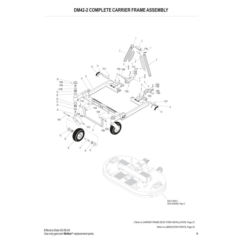 DM42 2 COMPLETE CARRIER FRAME ASSEMBLY