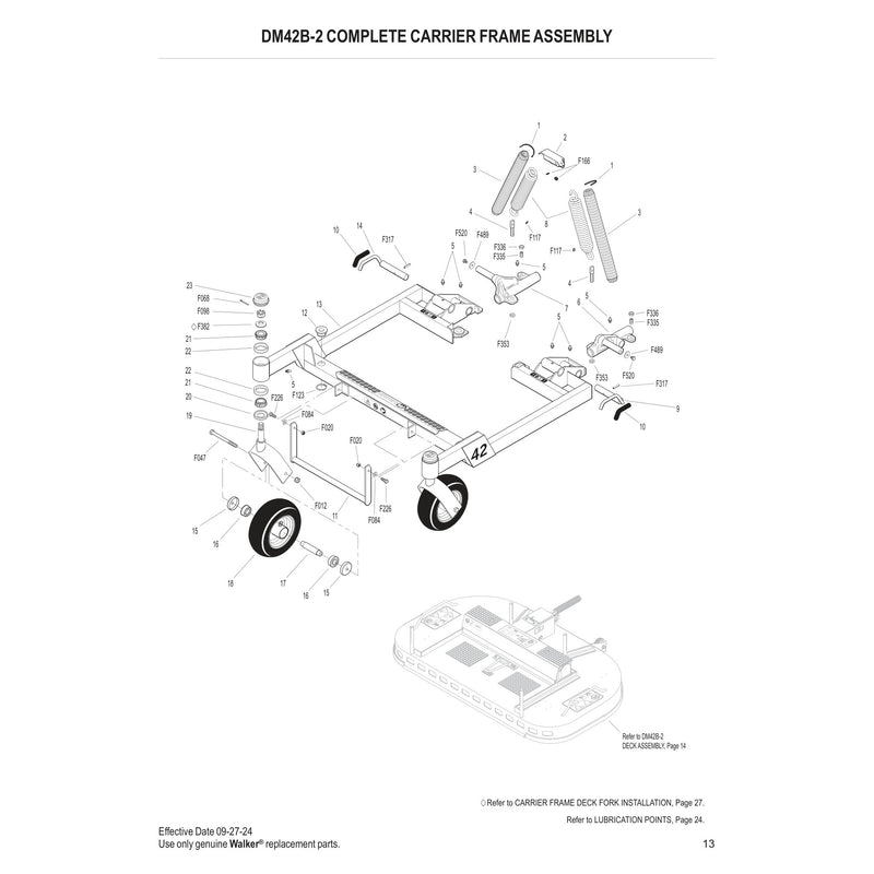 DM42B 2 COMPLETE CARRIER FRAME ASSEMBLY