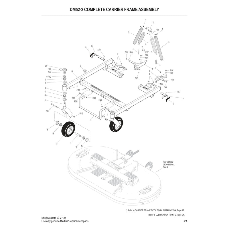 DM52 2 COMPLETE CARRIER FRAME ASSEMBLY
