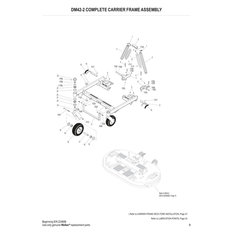DM42 2 COMPLETE CARRIER FRAME ASSEMBLY