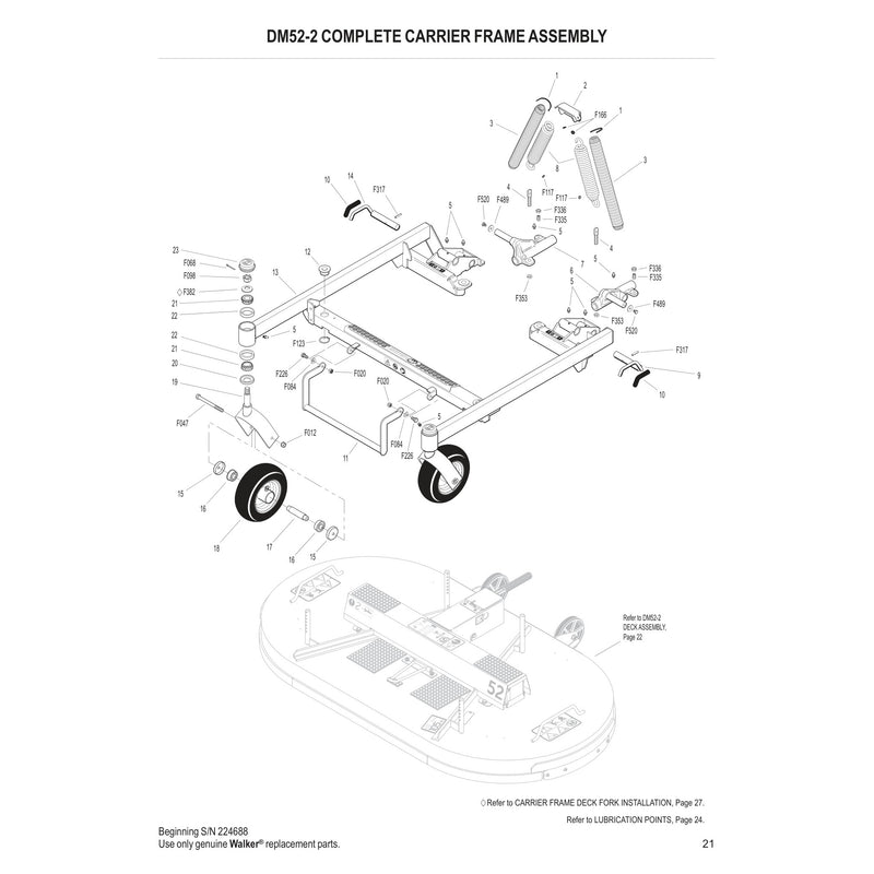 DM52 2 COMPLETE CARRIER FRAME ASSEMBLY